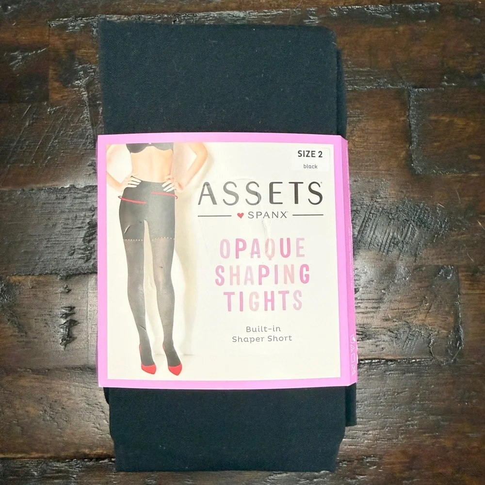 Assets By Spanx NWT Opaque Shaping Tights in Black